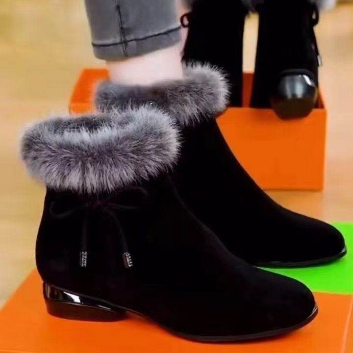 大码妈妈棉鞋平底加绒毛毛鞋女2026新款冬季加厚棉靴保暖防滑短靴,淘宝优惠券,粉丝福利购,淘宝优惠卷