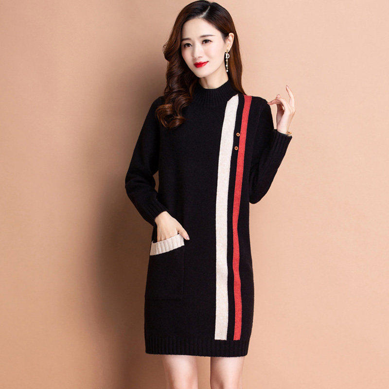 毛衣女中长版加绒加厚保暖2026年秋冬新款潮半高领针织打底衫上衣,淘宝优惠券,粉丝福利购,淘宝优惠卷