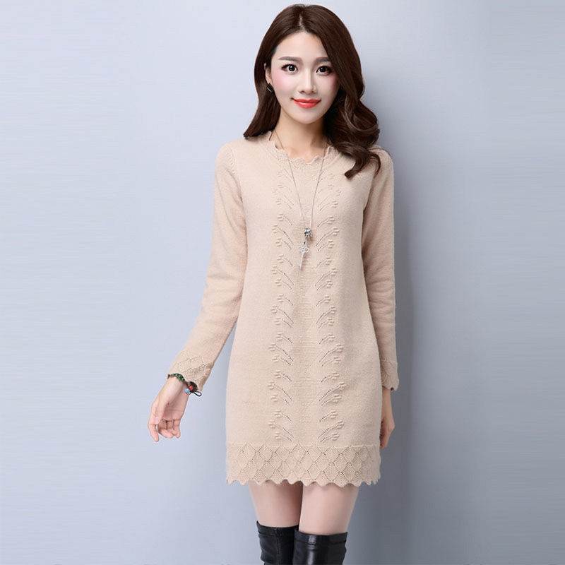 中长款加厚套头毛衣女2026秋冬新款宽松外穿洋气圆领针织打底衫潮,淘宝优惠券,粉丝福利购,淘宝优惠卷