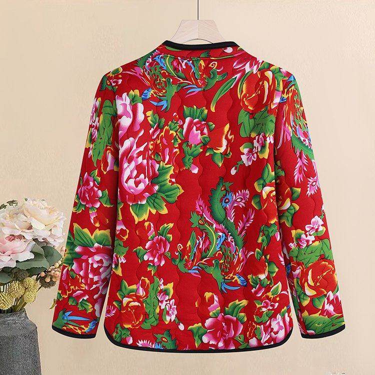 东北大花棉袄民族风斜襟旗袍盘扣保暖中年女二人转演出服棉衣上衣,淘宝优惠券,粉丝福利购,淘宝优惠卷