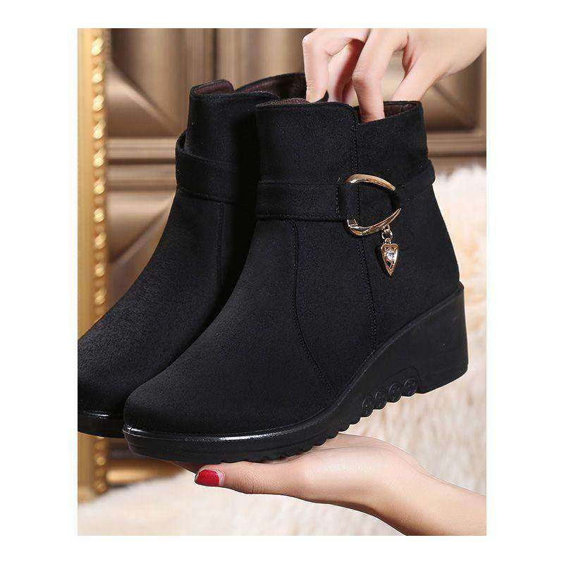 妈妈鞋棉鞋中老年女鞋保暖防滑短靴女坡跟平底加绒老北京布鞋勃肯,淘宝优惠券,粉丝福利购,淘宝优惠卷