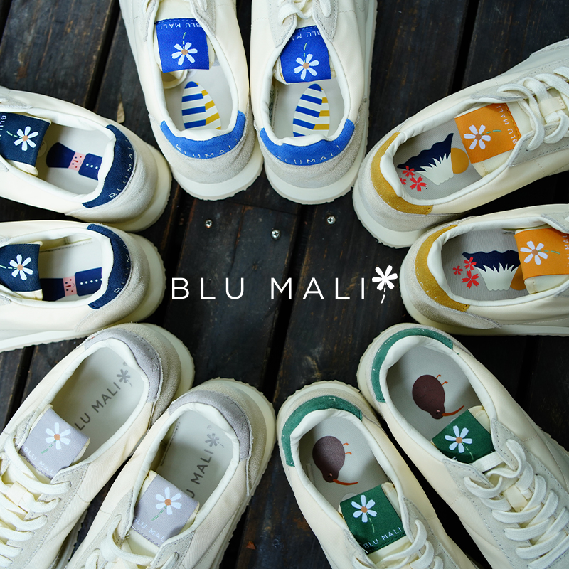 BluMali春秋新款OJAI系列男女款复古慢跑鞋透气运动小白鞋