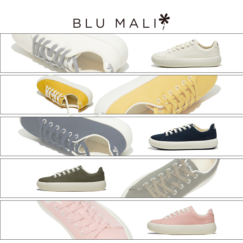Blu Mali春夏新款男女款圆头纯色休闲滑板鞋情侣潮流增高帆布鞋