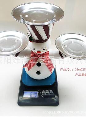 新品圣诞雪人零食架诞节礼品带托盘精致的雪人模型圣厂家
