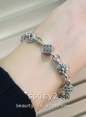 K罗心复古手链十字架中性冷淡风