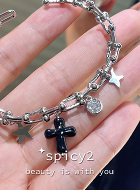 暗黑甜酷Y2K甜酷辣妹手镯高级感