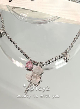 小熊Y2K甜酷辣妹高级感锁骨链