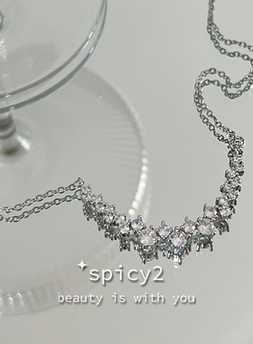 spicy2 小众设计轻奢高级感银河锆石拼接项链气质简约贵气锁骨链