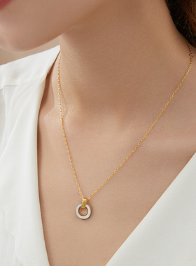 贝母铜镀18K金圆形时尚职场百搭