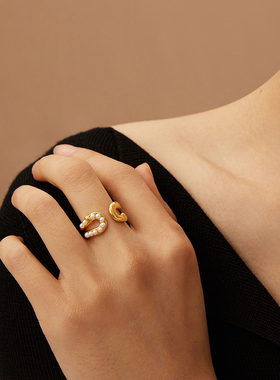 Neverfar路路通许愿珍珠开口戒指