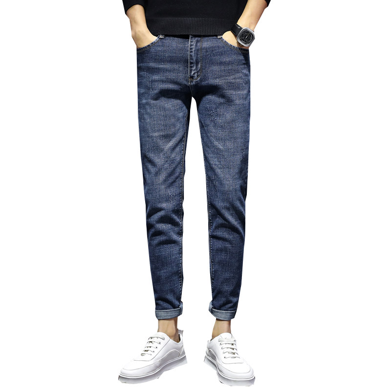 潮牌2020秋冬潮流男士九分裤牛仔裤 领爵狼牛仔裤