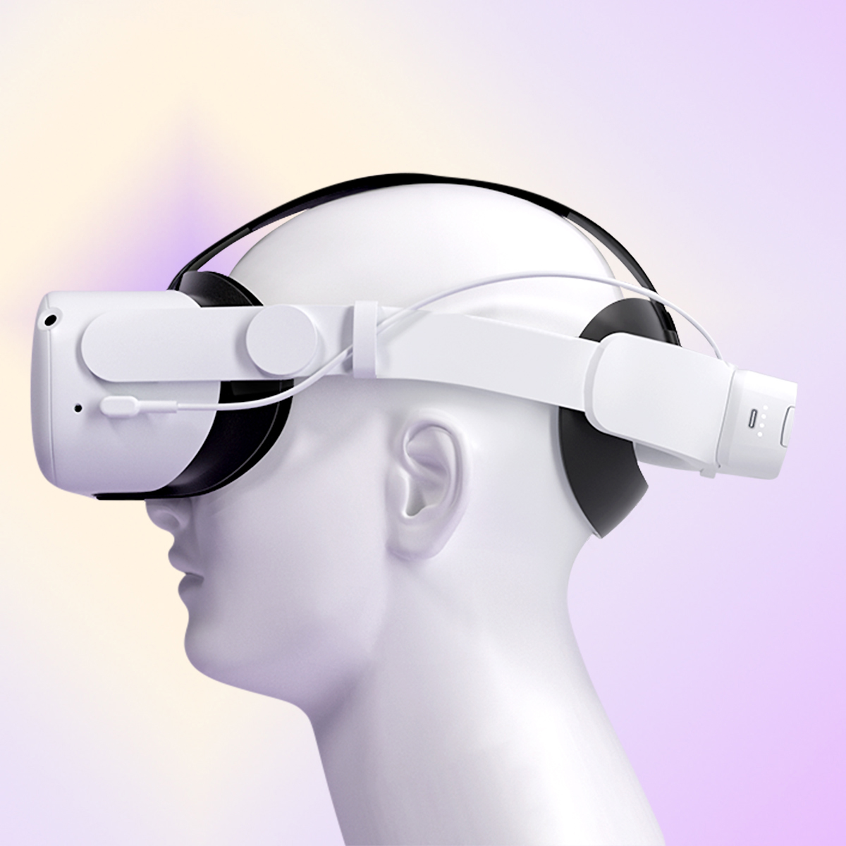 专用于oculus quest2充电头戴磁吸电池 VR精英减重头带配件 - 图0