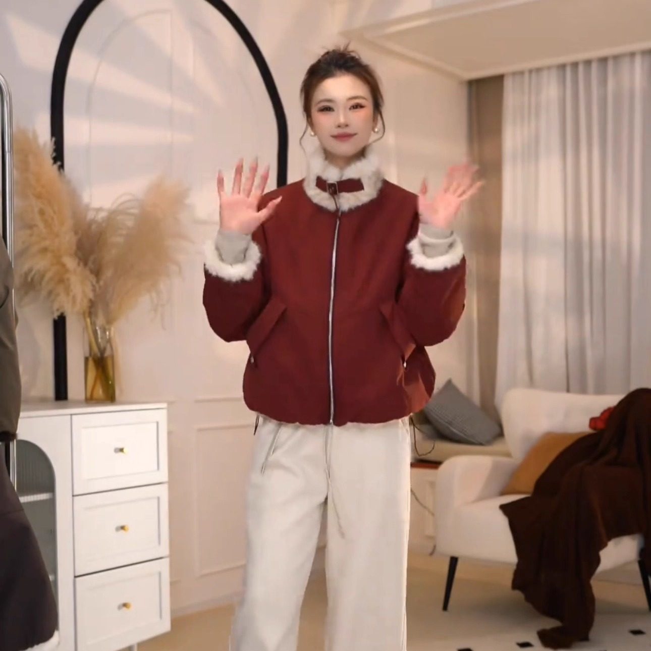 巨好看短款双面穿派克服外套女2025秋冬超好看百搭羊羔毛夹克上衣,淘宝优惠券,粉丝福利购,淘宝优惠卷