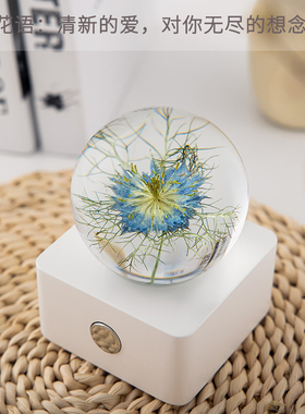 黑种草树脂小夜灯简约现代卧室