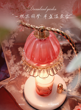 梦璃花园香薰融蜡灯香薰灯卧室装饰氛围暖光台灯送朋友高级感礼物