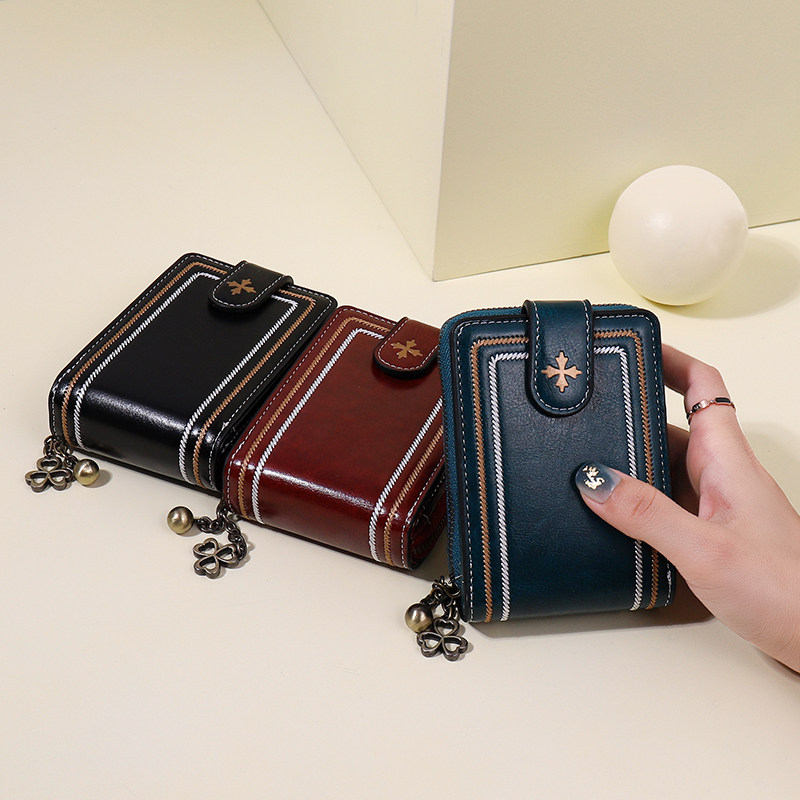 卡包女新款防盗刷大容量折叠零钱包 步跃伦卡包