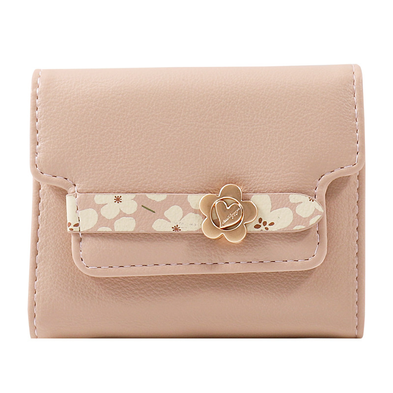 新款2022网红短款折叠女心小钱包 步跃伦钱包