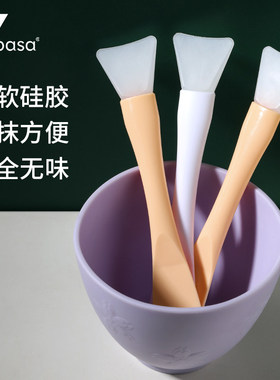 双头硅胶面膜刷子脸部清洁刮板两用泥膜棒美容院面部刮刀涂抹挖勺