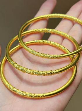 黄金卷草纹手镯足金包银女不掉色