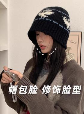 加大头围毛线帽女秋冬