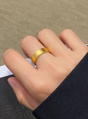 深圳钛钢古法平安无事戒指女久不褪色素圈指环男女士情侣款