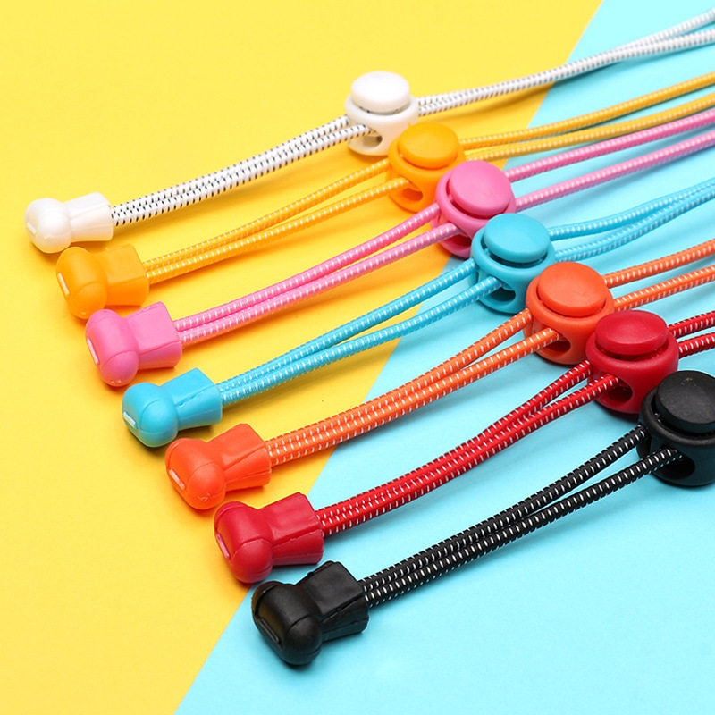 男女懒人鞋带儿童松紧免系运动鞋小白鞋免绑绳潮神器卡扣弹力个性 - 图0