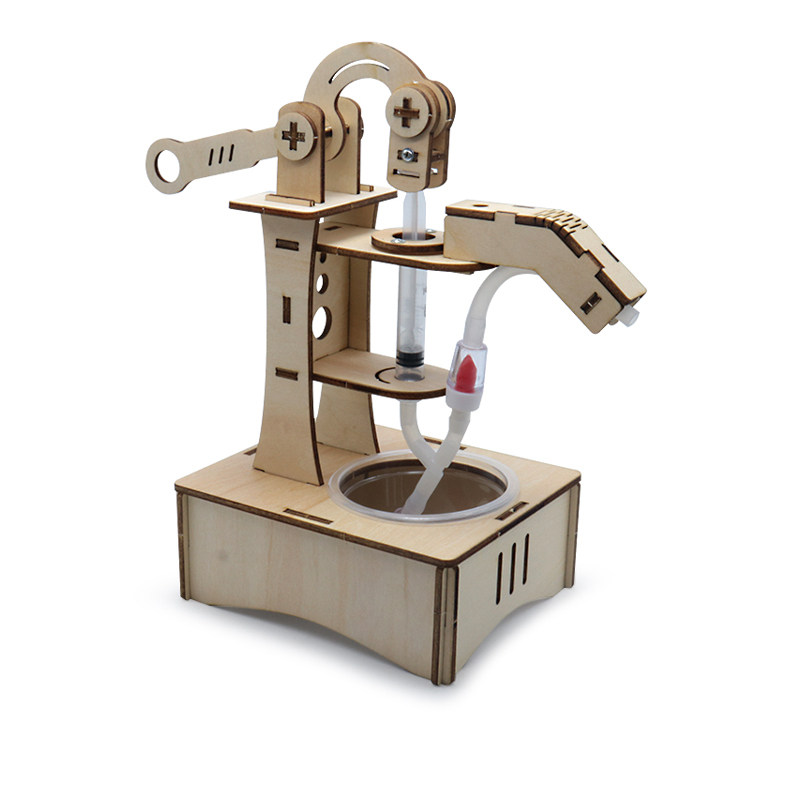 diy手工制作品杠杆压力抽水机 儿童拼装创意模型科学实验玩具材料