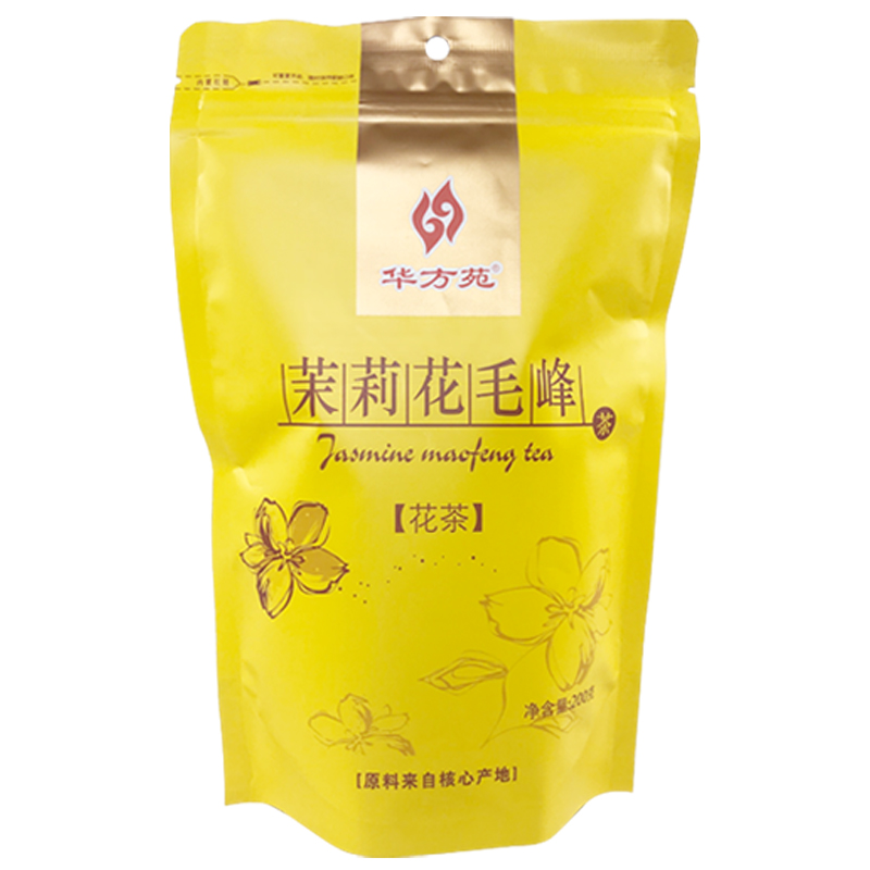 华方苑2023新茶飘雪茉莉花茶四川毛峰绿茶浓香型散装袋装茶叶200g