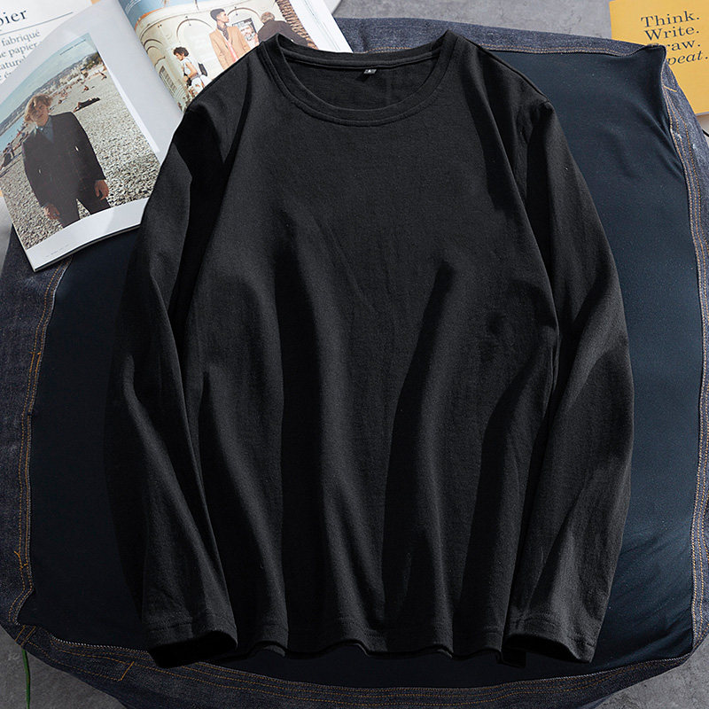 长袖白t恤男士圆领内搭ins潮牌青年宽松大码潮流纯色打底衫上衣,淘宝优惠券,粉丝福利购,淘宝优惠卷