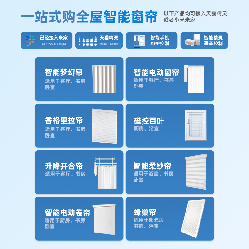 电动升降窗帘轨道别墅高层开合双轨遥控智能控制天猫精灵小爱电机 - 图2