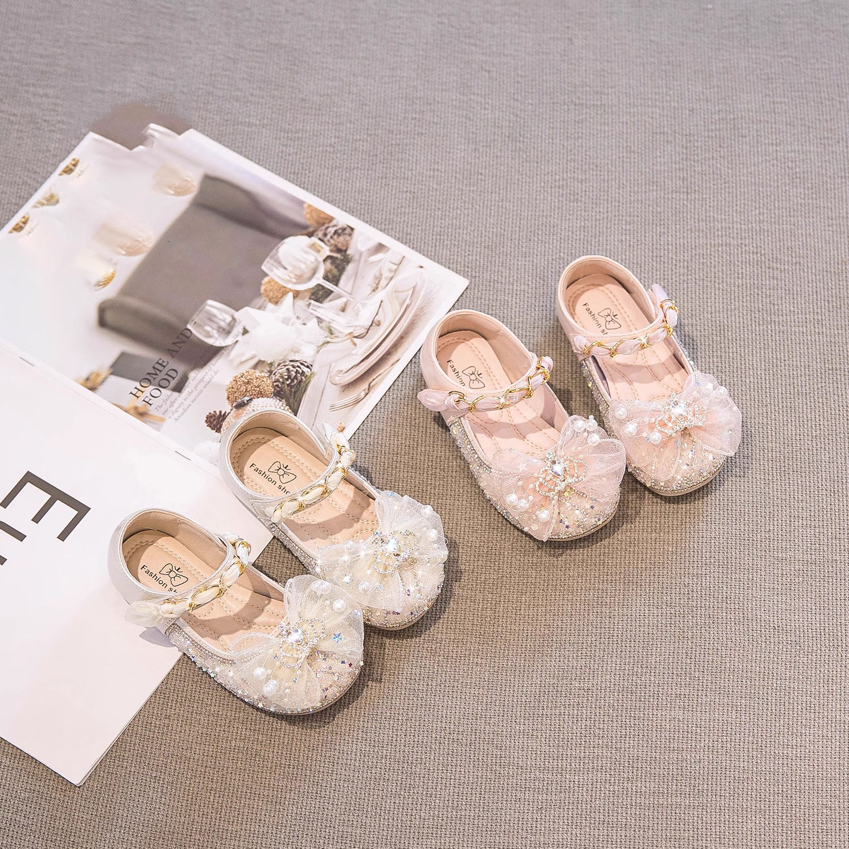 真皮女童公主鞋2026春季新款软底小皮鞋儿童水晶鞋闪亮单鞋配礼服,淘宝优惠券,粉丝福利购,淘宝优惠卷