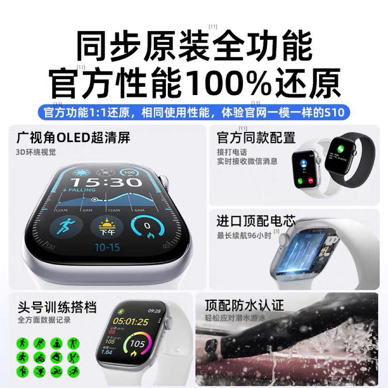 华强北watchS10手表新款顶配测心率血糖运动iwatch适用苹果series-图2