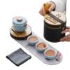 Portable one-pot, three-cup travel tea set for one person