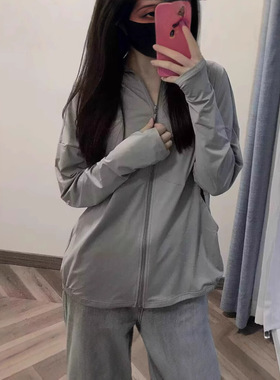 2024夏季冰丝防晒衣女外穿夏季纯色透气薄款宽松外套女