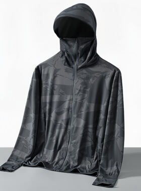 2025夏季薄款冰丝迷彩防晒衣男防紫外线户外钓鱼骑行防晒服薄