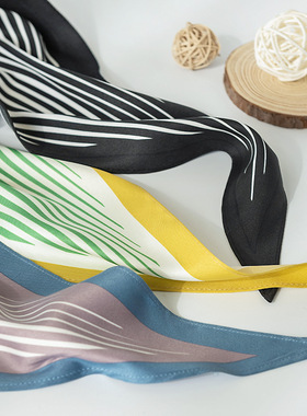 丝巾女春秋薄款韩式长条发带丝巾清新甜美职业飘带丝巾护颈领巾