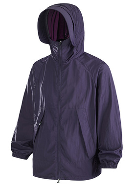 跨境冰丝防晒衣UPF50+男女同款轻薄外套透气宽松防晒服带帽皮肤