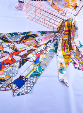 丝巾批发厂家绑包长条小丝巾包装礼盒伴手礼包包丝巾装饰丝带