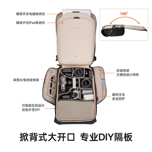 PGYTECH蒲公英相机包双肩摄影包专业OneGo2旅行收纳包单反相机包 - 图3