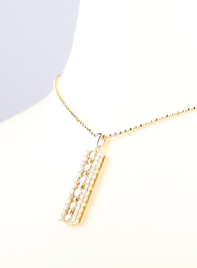 中古日本进口商品群镶钻石项链