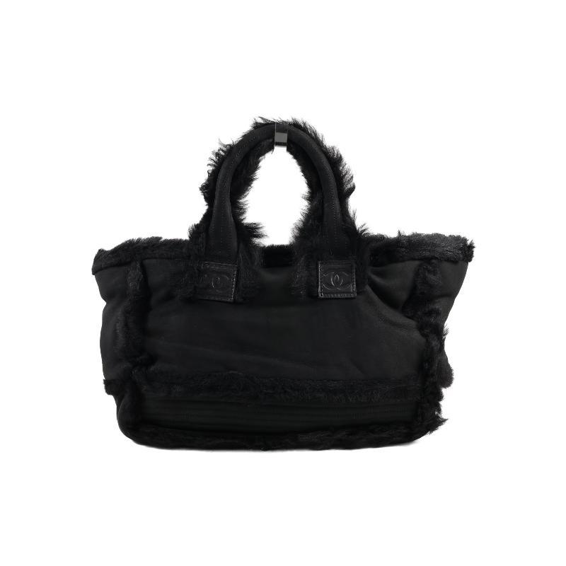 中古Chanel香奈儿女包B级9新tote bag托特包羊皮托特包黑色 - 图0