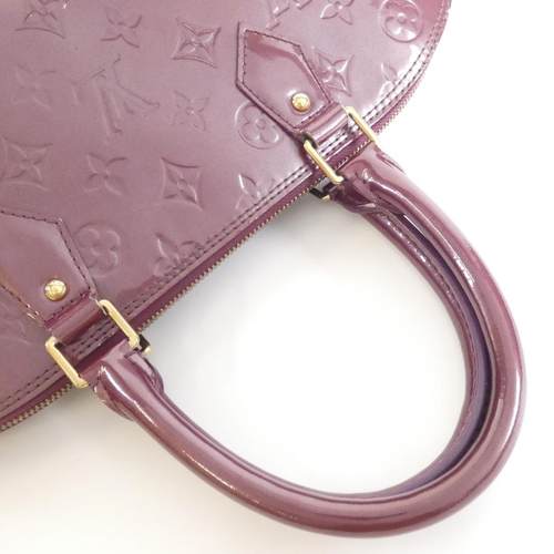 中古LV路易威登女包B级9新Vernis Alma贝壳包漆皮手提包 - 图3