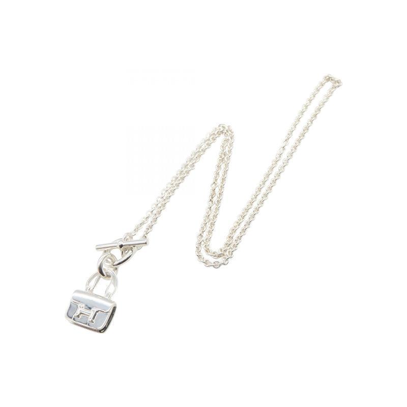 中古Hermes爱马仕女A级95新Constance925银项链银色 - 图0