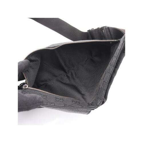 中古Gucci古驰男包B级9新waist bag腰包帆布腰包黑色 - 图1