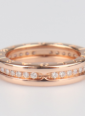 BVLGARI宝格丽满钻戒指750玫瑰金