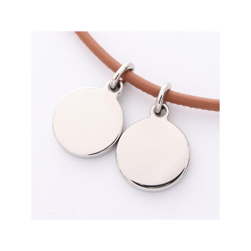 中古Hermes爱马仕女A级95新necklace项链不锈钢项链银色经典复古 - 图0