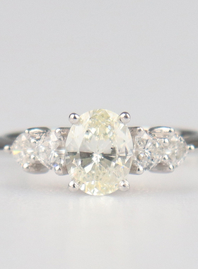 日本进口商品椭圆形钻石戒指