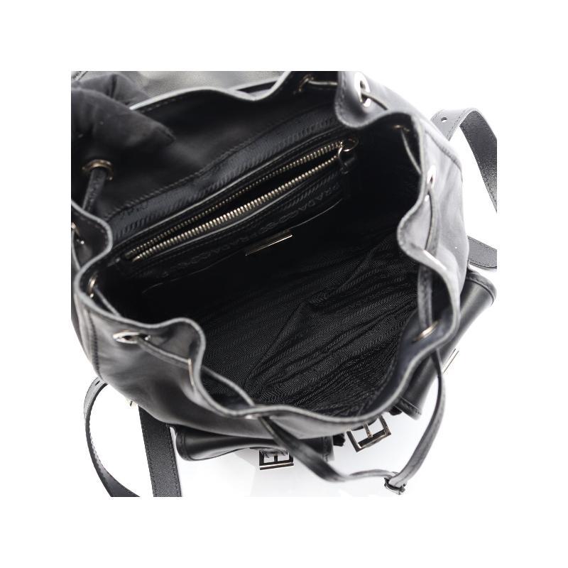 中古Prada普拉达女包A级95新Backpack背包牛皮双肩包黑色 - 图1