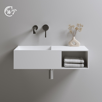 cw7 artificial stone integrated skin feeling custom minimalist modern hanging wall basin toilet balcony home hotel washbasin