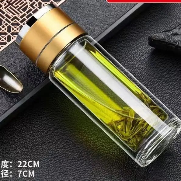 一键开盖钢化玻璃杯防摔的大号套装防爆男女随手保温出差过滤泡茶